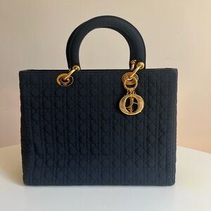 Christian Dior Nylon Cannage Lady Dior Large